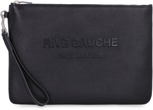 Rive Gauche Logo print flat pouch-1